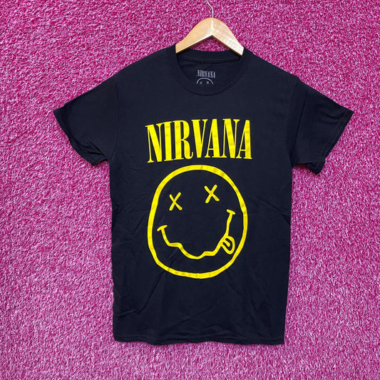 Nirvana Nevermind Smiley Promo Grunge Rock Tee S