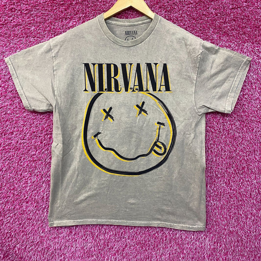 Nirvana Dead Eye Smiley Beige T-Shirt Large