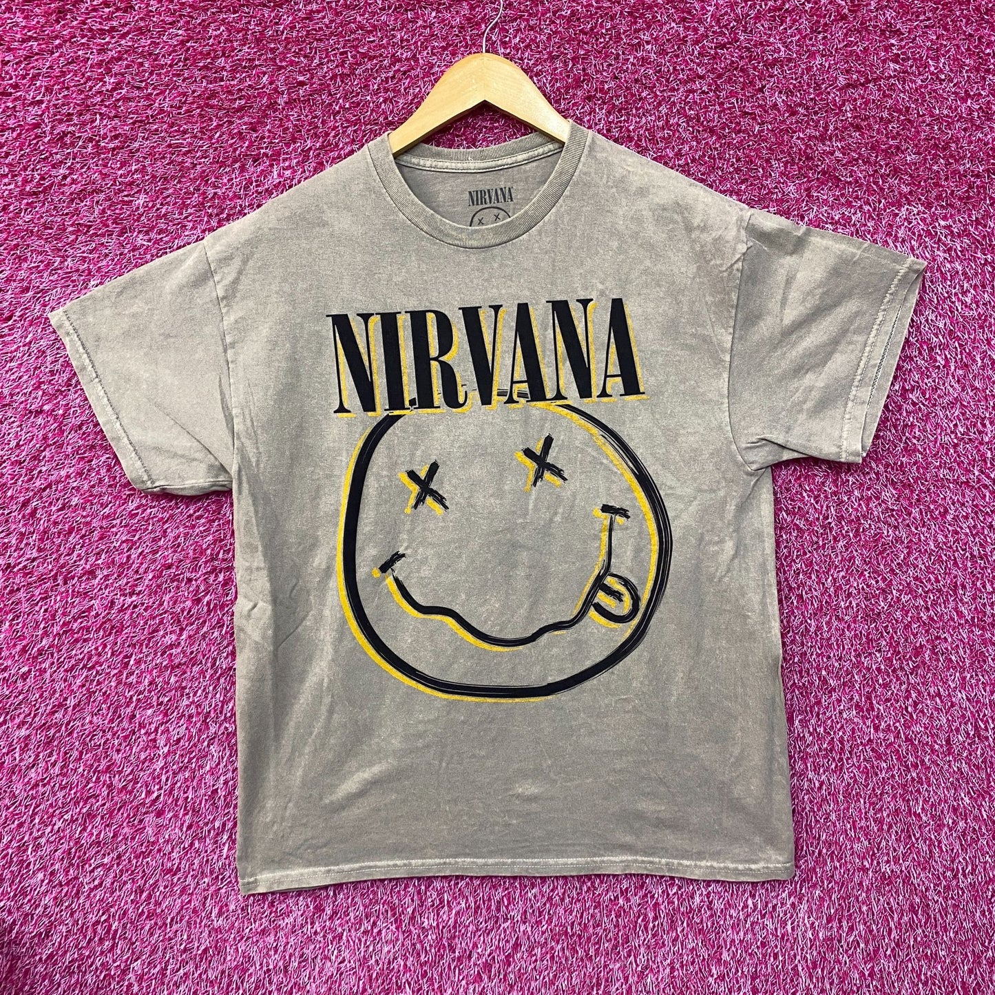 Nirvana Dead Eye Smiley Beige T-Shirt Large