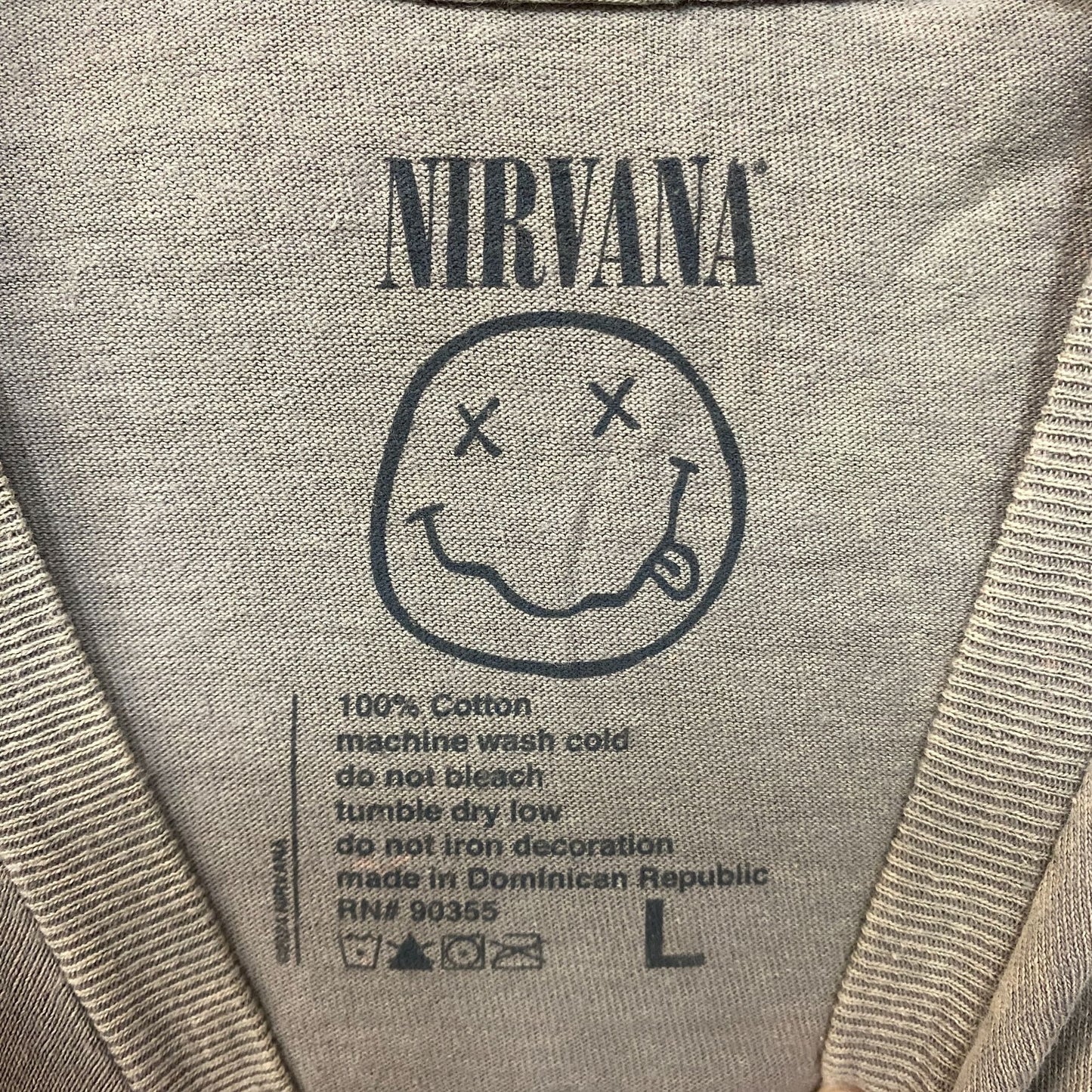 Nirvana Dead Eye Smiley Beige T-Shirt Large
