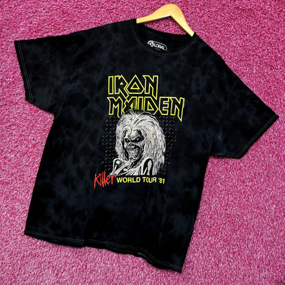 Iron Maiden Killer World Tour 81 Oversized Heavy Metal Tie Dye L
