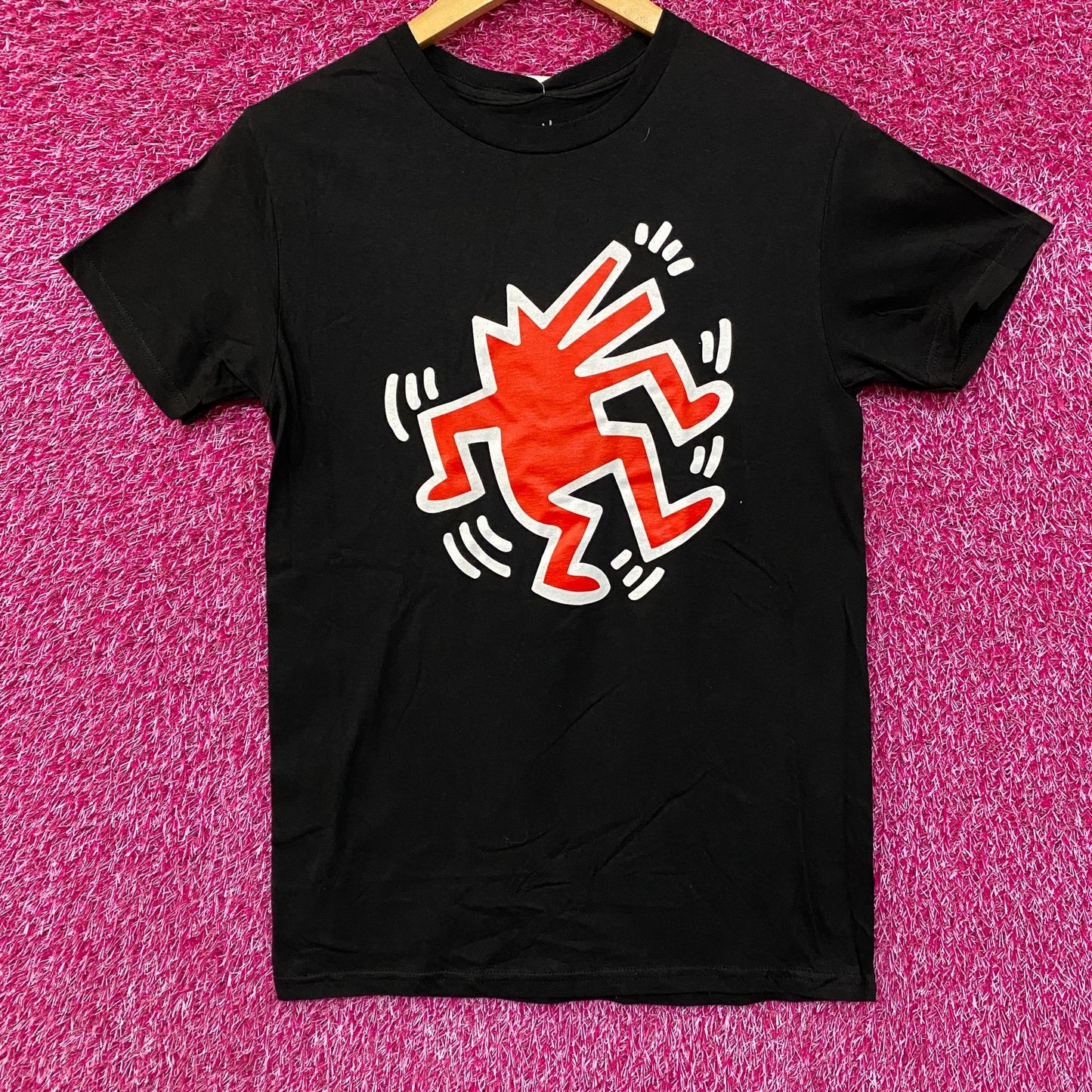 Keith Haring Dancing Dog Graphic Design T-shirt Small