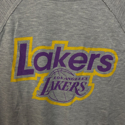 Junk Food Clothing Los Angeles Lakers Waffle Knit Thermal Long Sleeve Shirt Small
