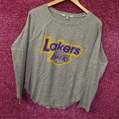 Junk Food Clothing Los Angeles Lakers Waffle Knit Thermal Long Sleeve Shirt Small