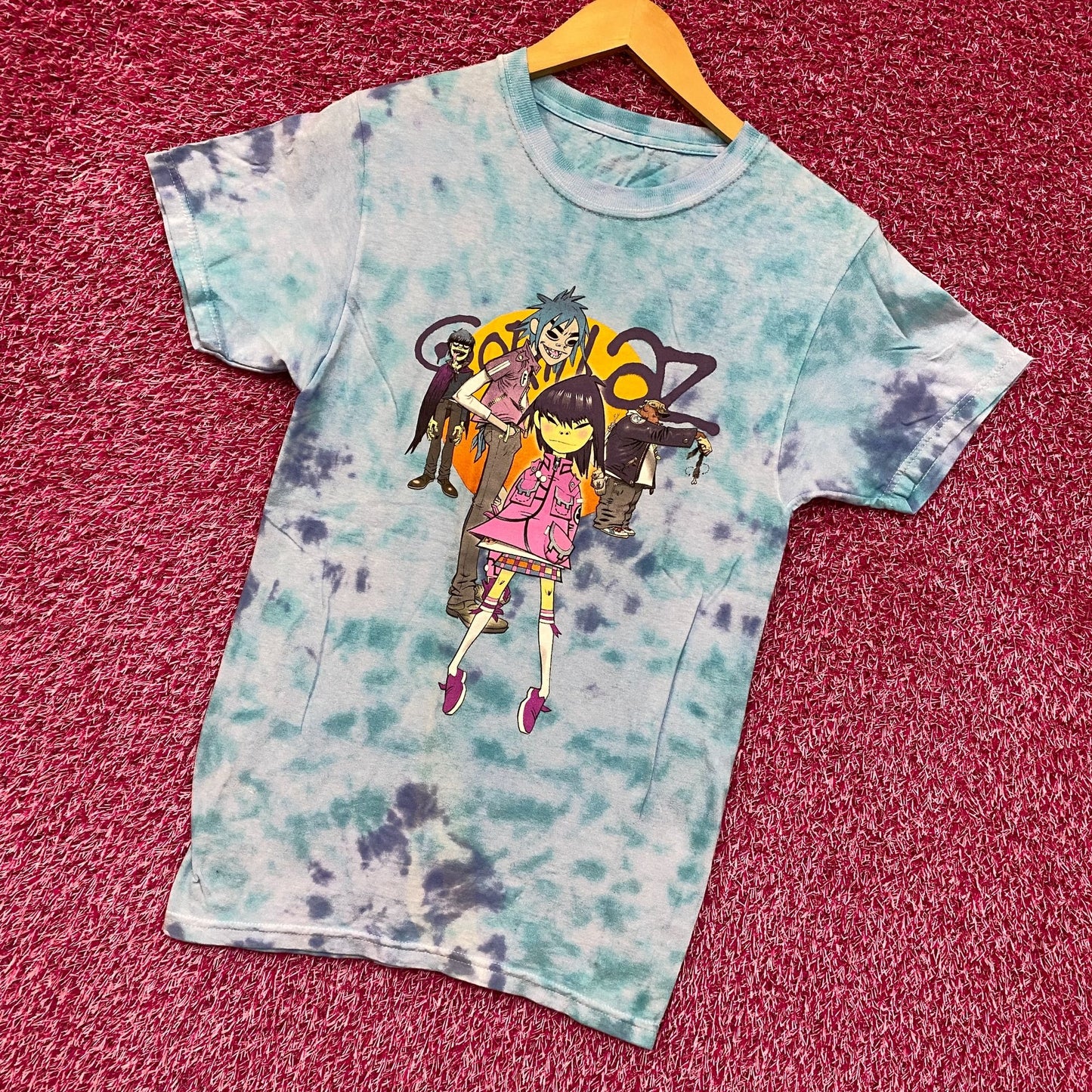 The Gorillaz Phase 1 Celebrity Take Down Rock Tie Dye size Small