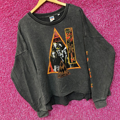 Def Leppard Hysteria Rock Band Cropped Crewneck Sweater 2XL