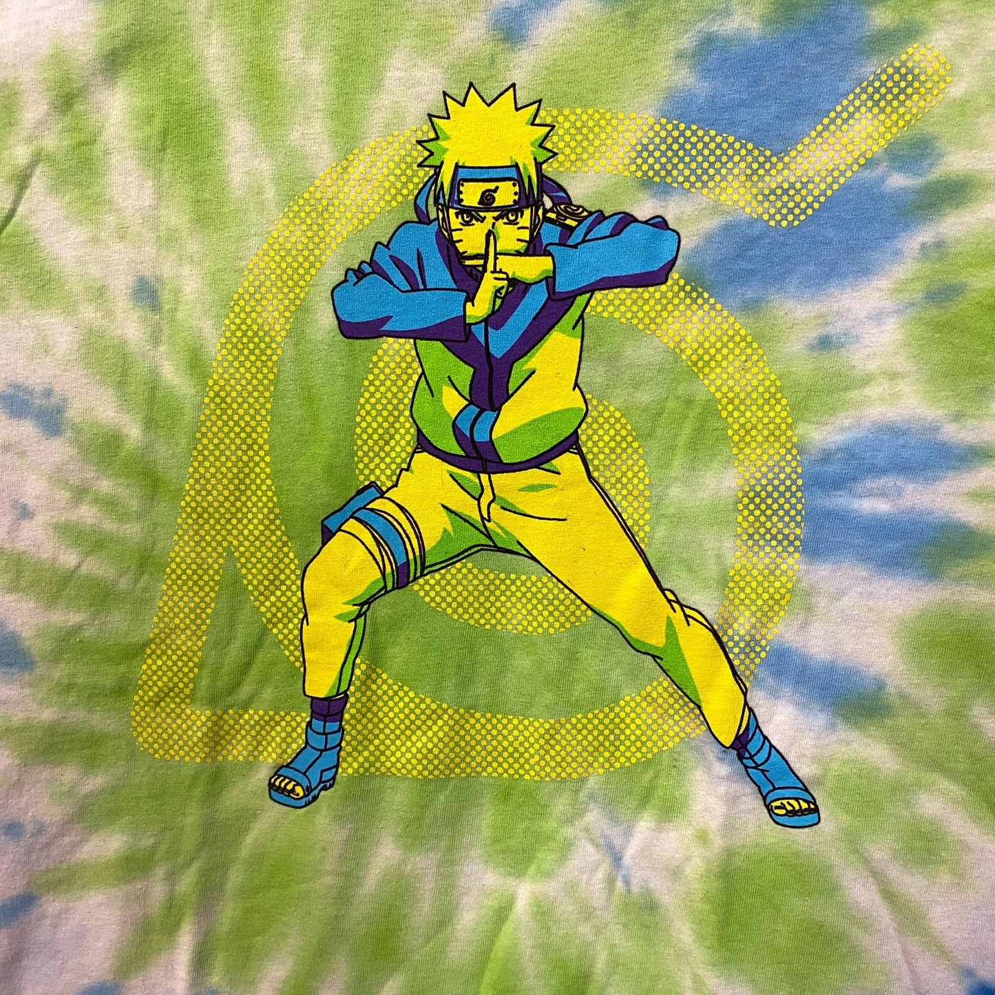 Naruto Shippuden- Naruto Uzumaki - Shadow Clone Jutsu Tie Dye Anime T-Shirt XL