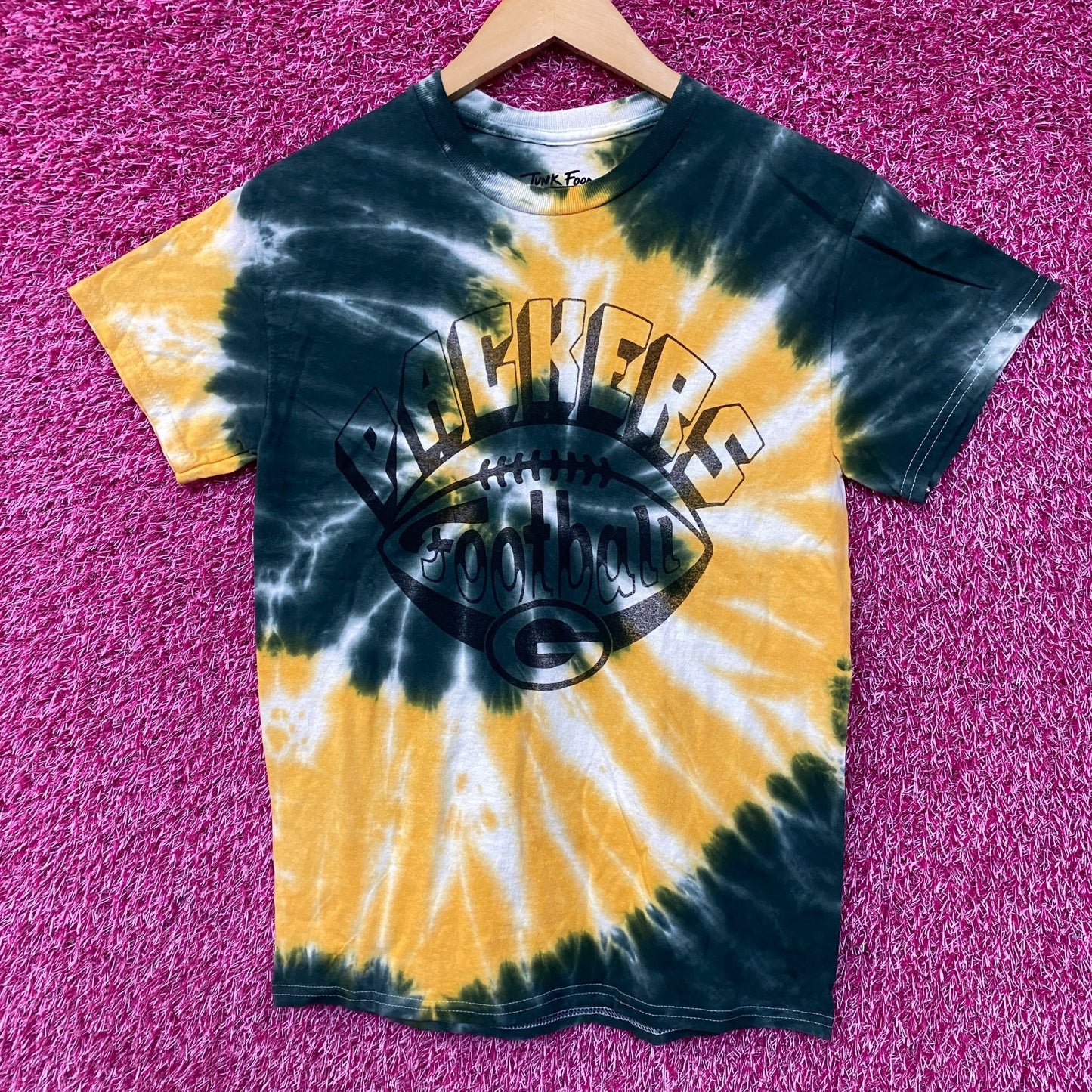 Junk Food Clothing NFL Green Bay Packers Football Tie Dye T-Shirt XS