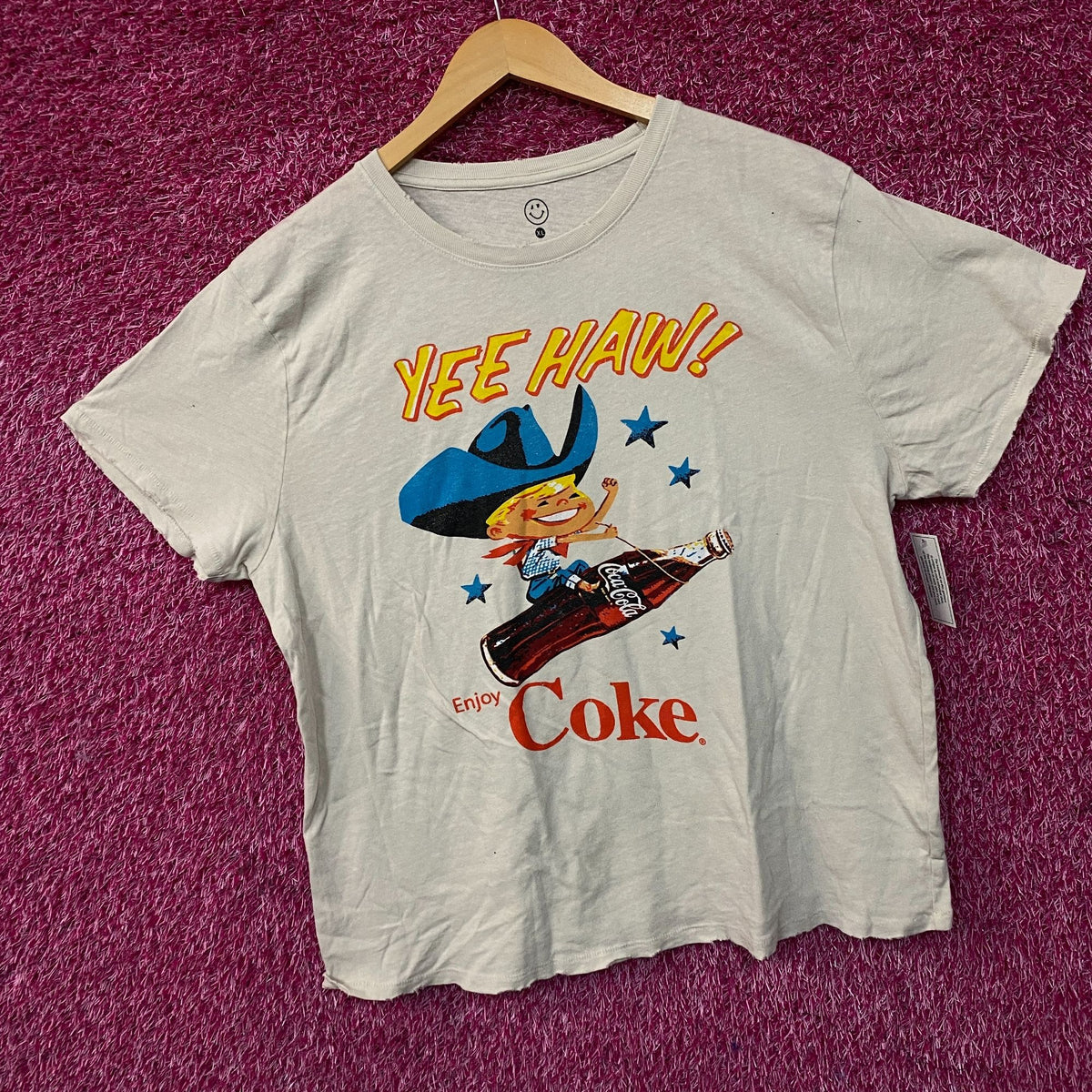Coca-Cola Cowboy Yee Haw Retro Graphic T-Shirt XL