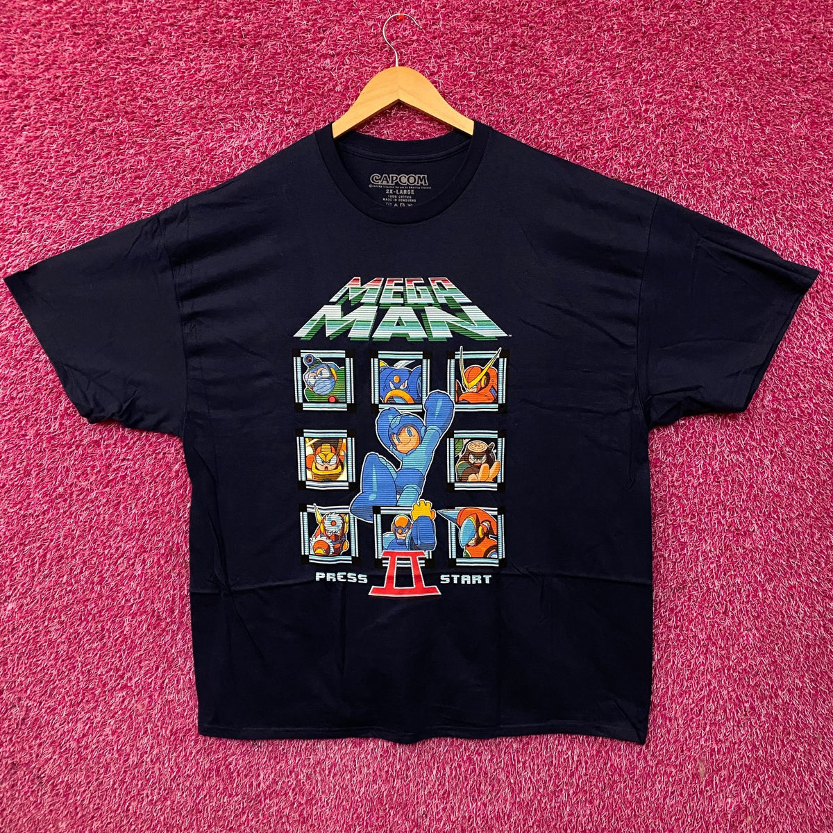 Mega Man Press Start II Retro Graphic T-Shirt 2XL
