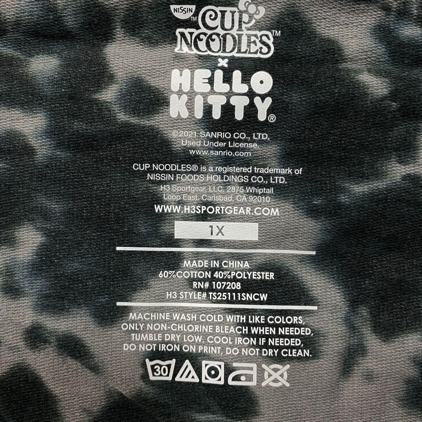 Hello Kitty X Nissin Cup noodles tiedye Crop Top size 1X
