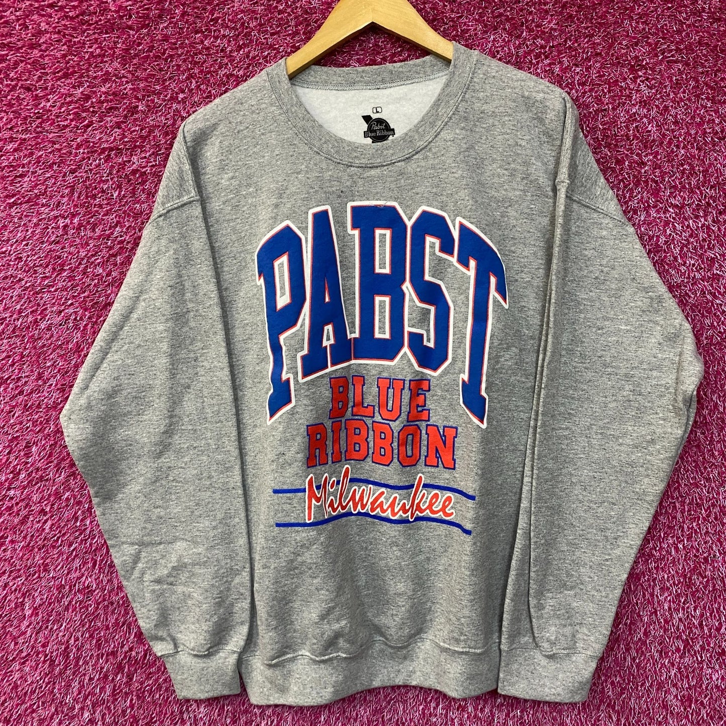 Pabst Blue Ribbon Milwauke Crewneck Sweatshirt Large