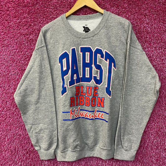 Pabst Blue Ribbon Milwauke Crewneck Sweatshirt Large