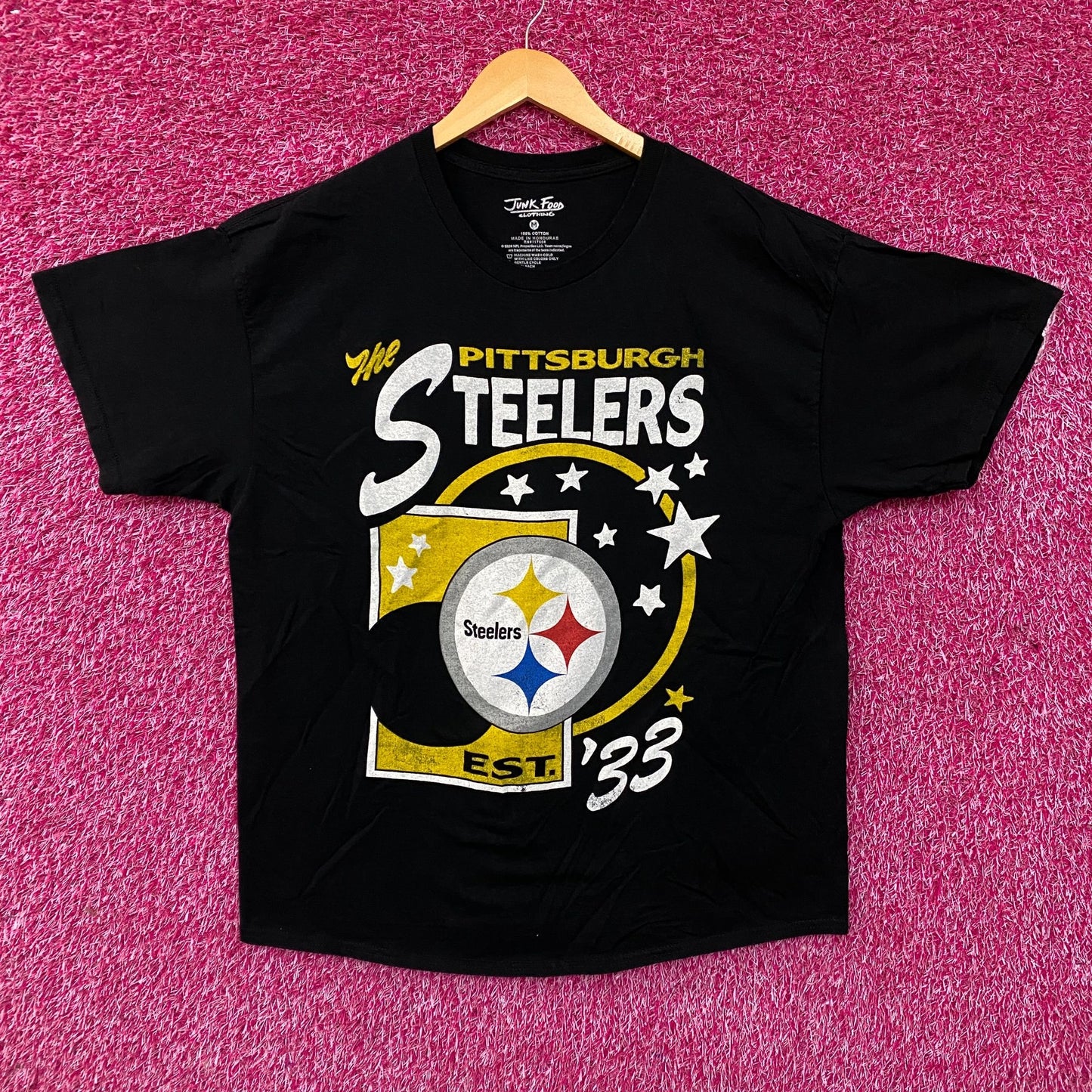 Junk Food Clothing Pittsburgh Steelers Star Power Graphic T-Shirt Medium