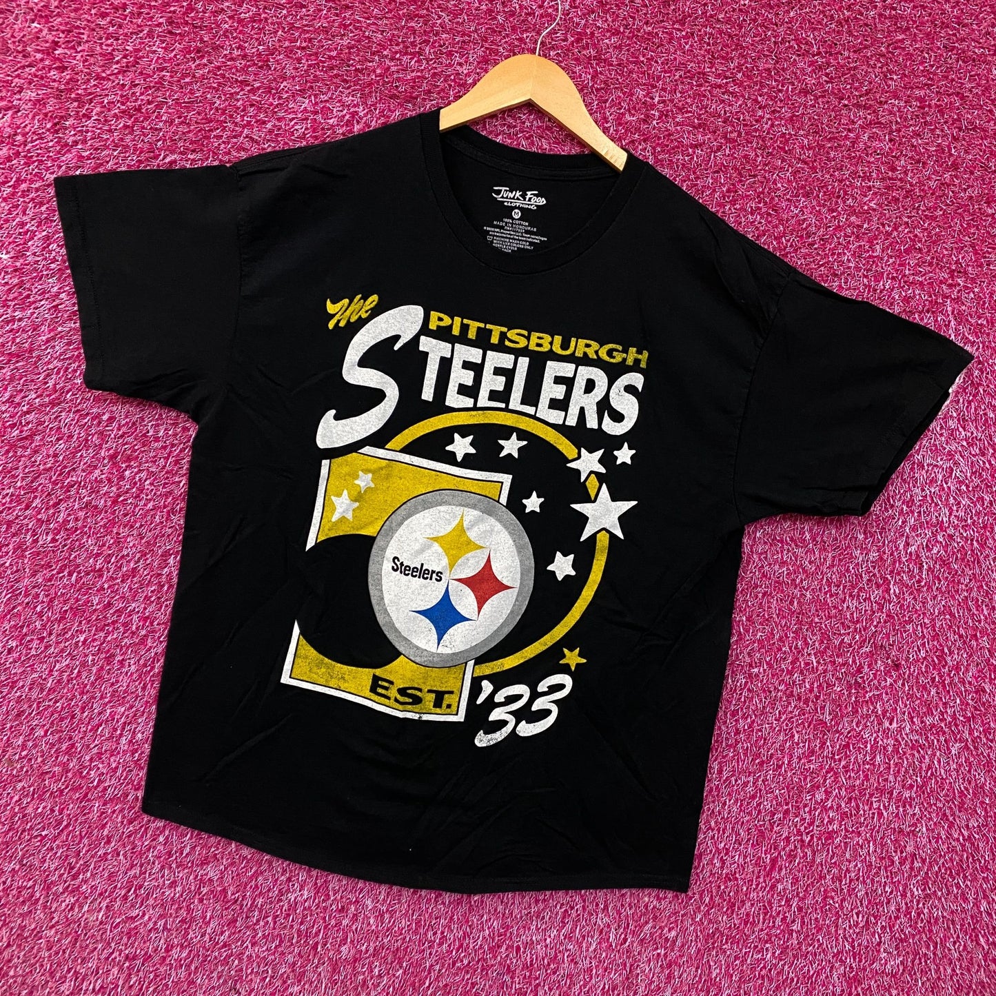 Junk Food Clothing Pittsburgh Steelers Star Power Graphic T-Shirt Medium