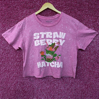 Rebellious One Strawberry Matcha Graphic Women's Crop Top Large