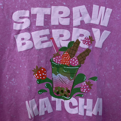Rebellious One Strawberry Matcha Graphic Women's Crop Top Large