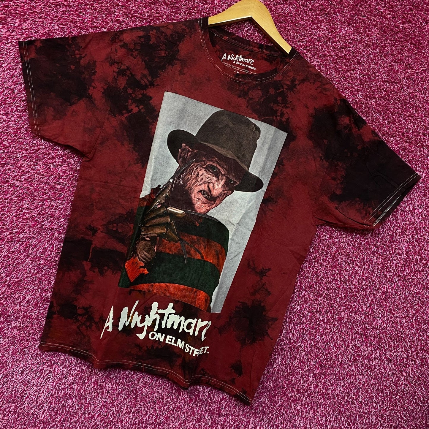 A Nightmare on Elm Street Freddy Kruger Tie dye Tshirt Size 1x