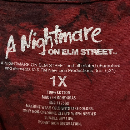 A Nightmare on Elm Street Freddy Kruger Tie dye Tshirt Size 1x
