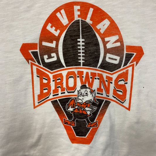 Junk Food Clothing Women's NFL Cleveland Browns Mock Neck Crop Tee Large