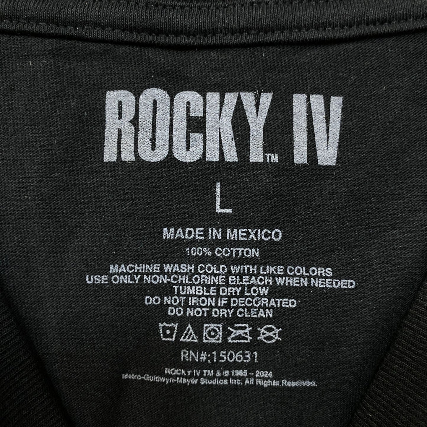 Rocky IV Japanese Movie Promo Tshirt size Large