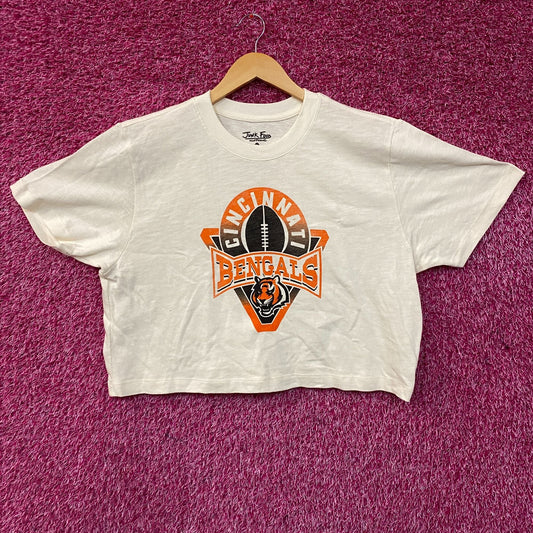 Junk Food Clothing Women's NFL Cincinnati Bengals Mock Neck Crop Tee XL