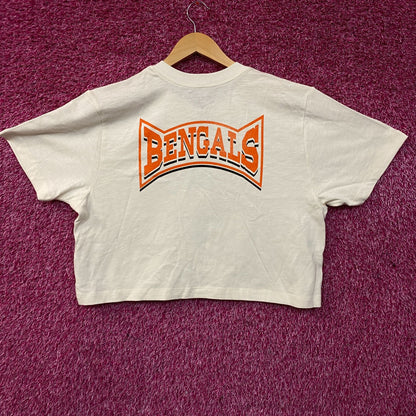 Junk Food Clothing Women's NFL Cincinnati Bengals Mock Neck Crop Tee XL