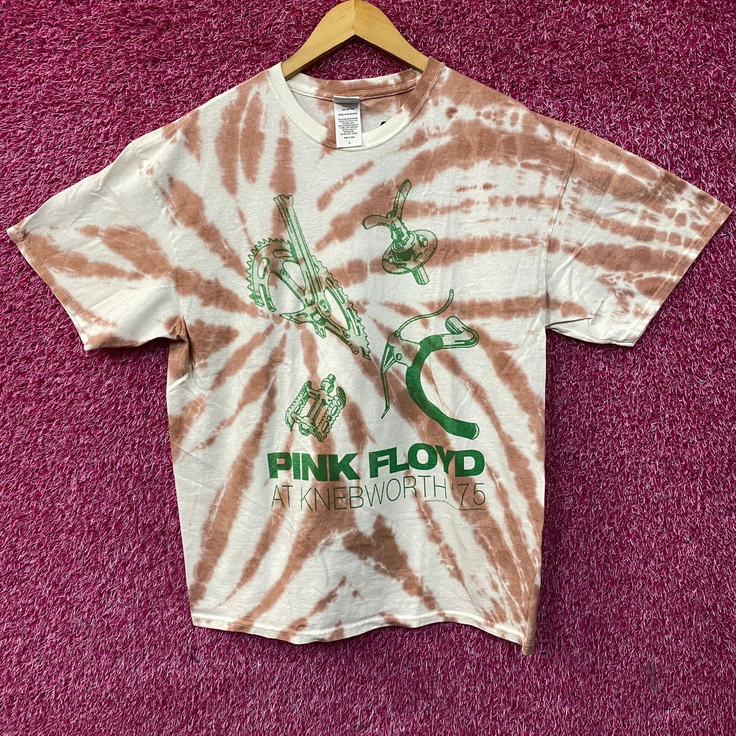 Pink Floyd Knebworth '75 Flea Market Tie Dye T-Shirt Large