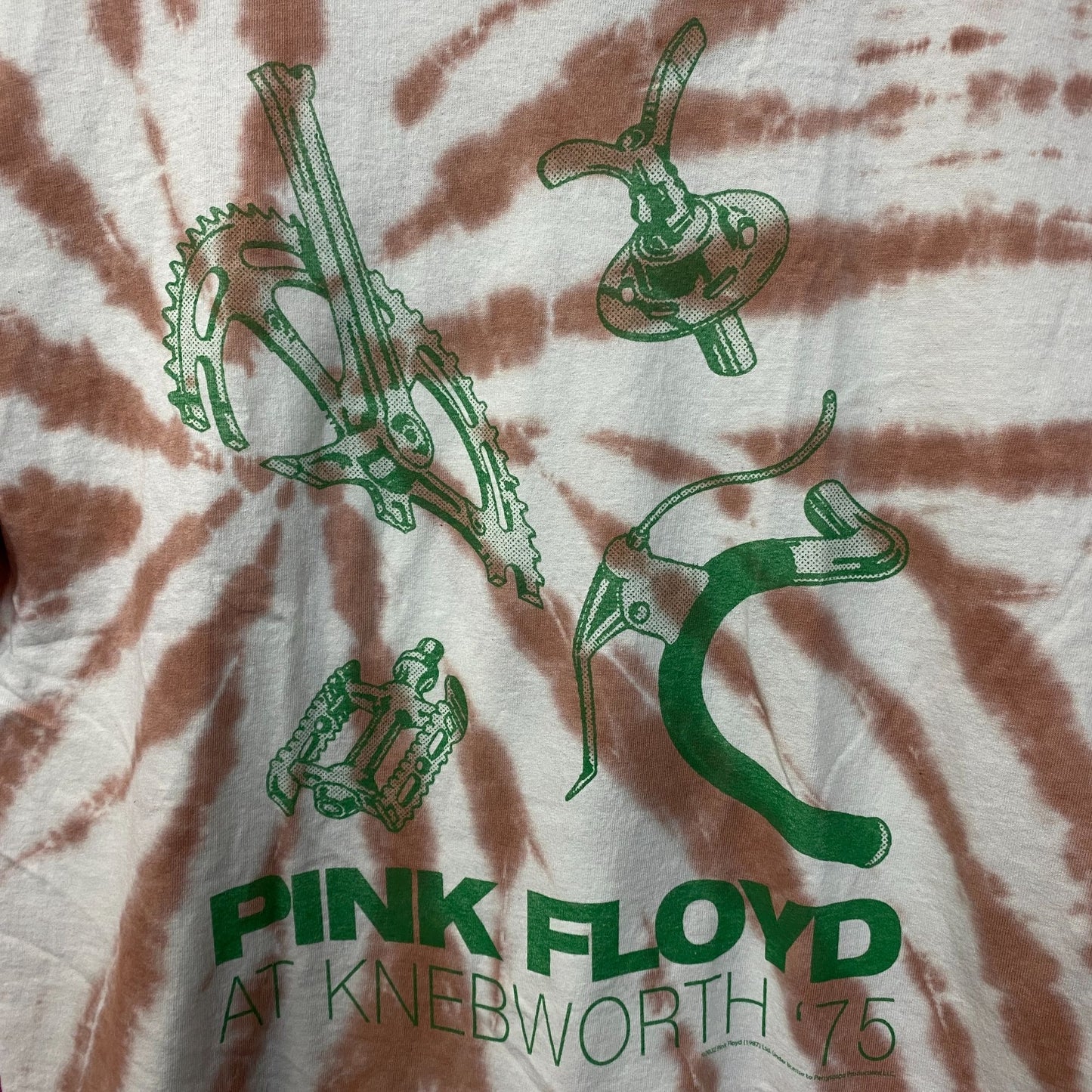 Pink Floyd Knebworth '75 Flea Market Tie Dye T-Shirt Large