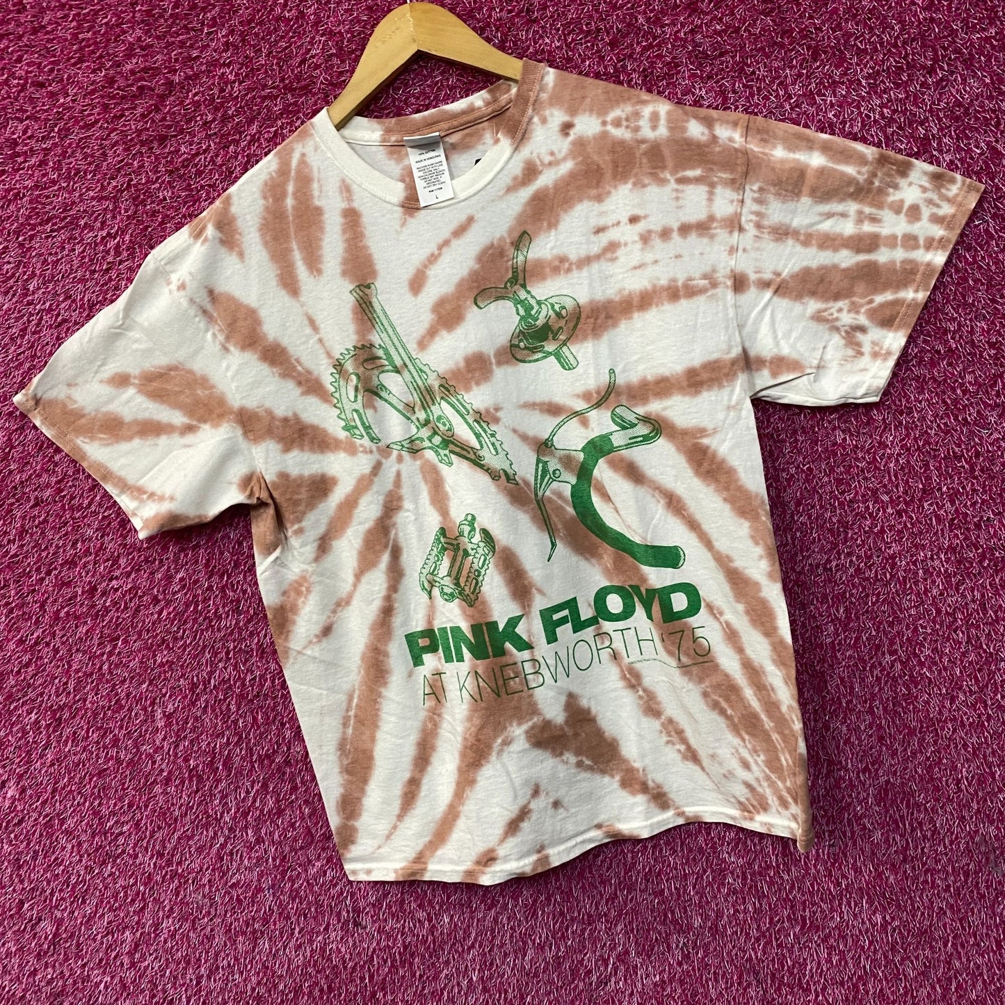 Pink Floyd Knebworth '75 Flea Market Tie Dye T-Shirt Large