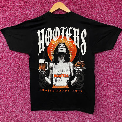 Ripple Junction Hooters Praise Happy Hour Graphic T-Shirt Medium