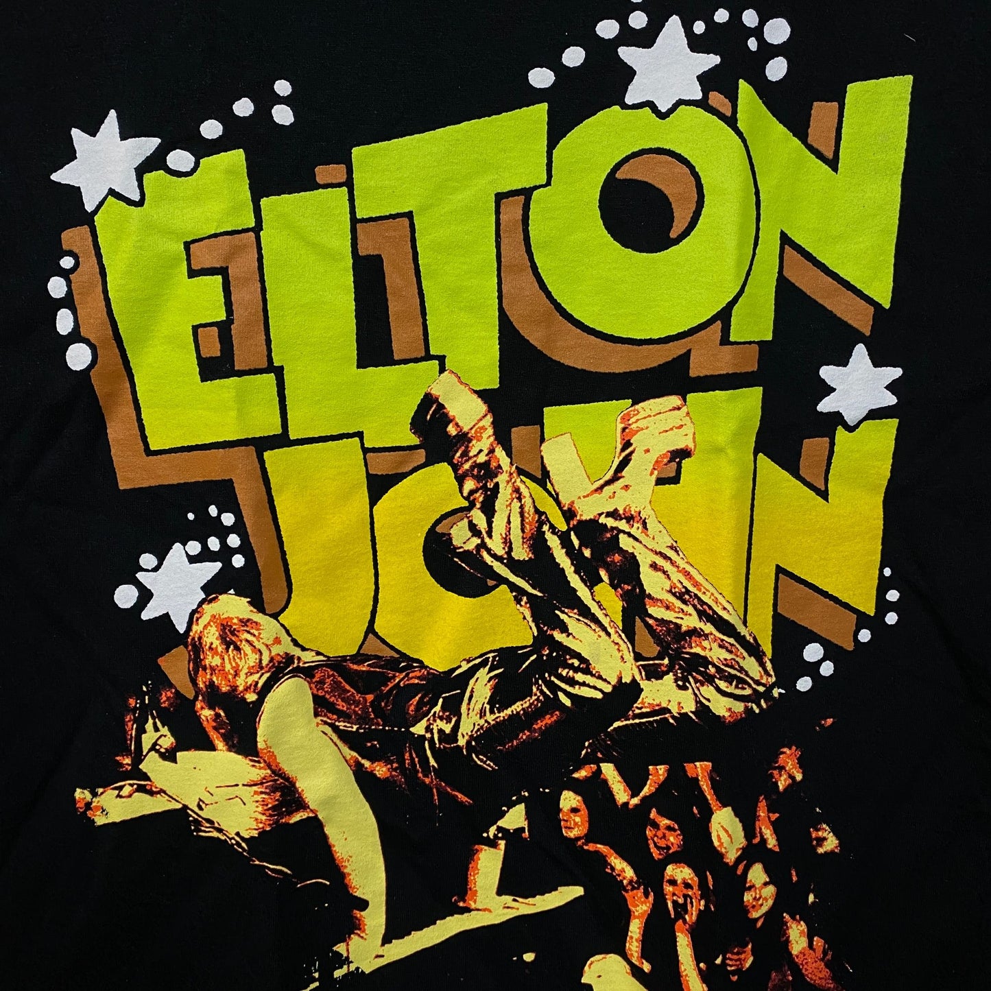 Elton John EJ Piano Handstand Photo Graphic T-Shirt Medium