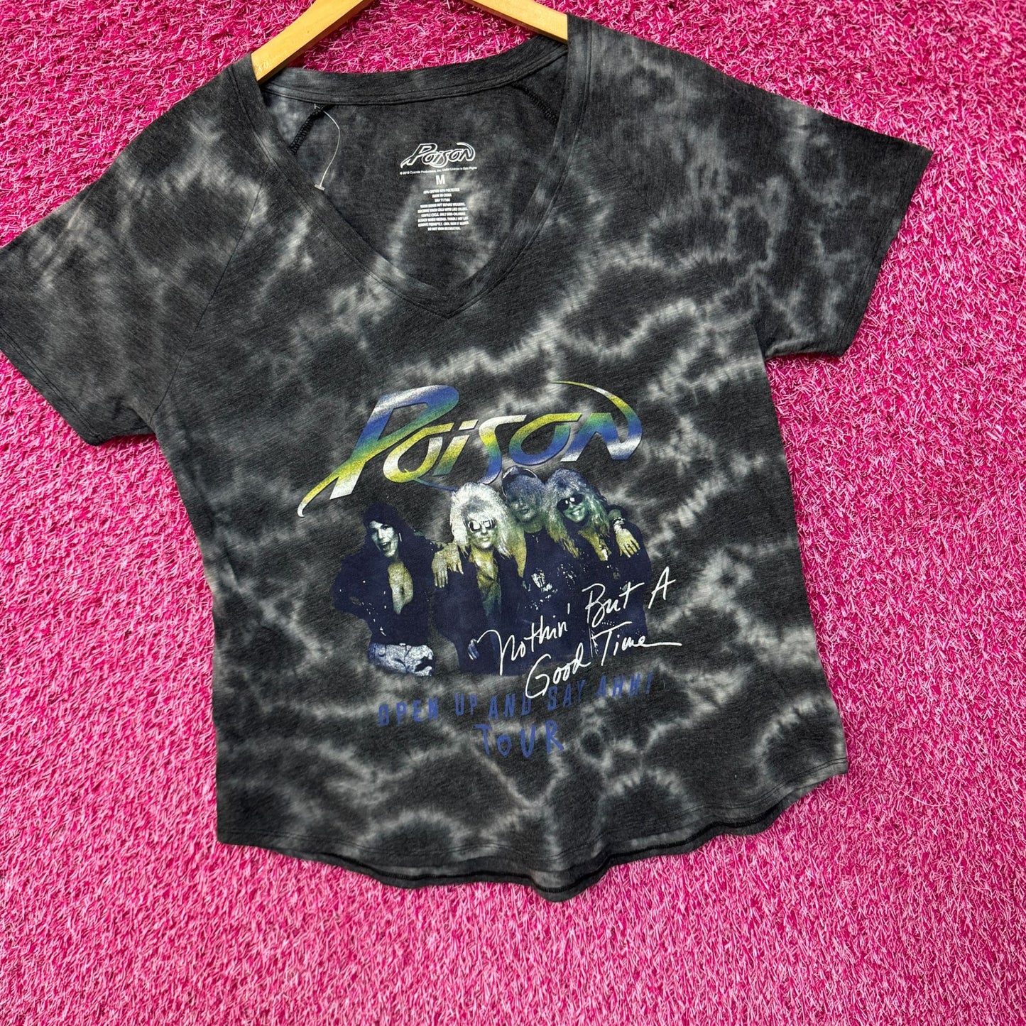 Poison Nothing But a Good Time Glam Metal Womens Tie Dye M