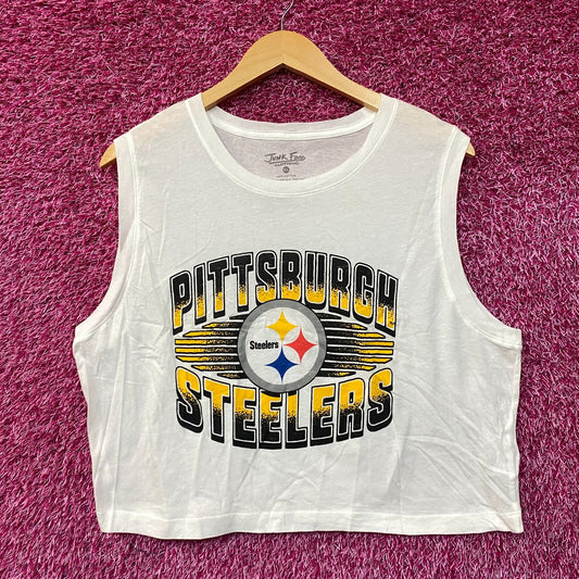 Junk Food Pittsburgh Steelers Football Cropped Sleeveless T-Shirt XL