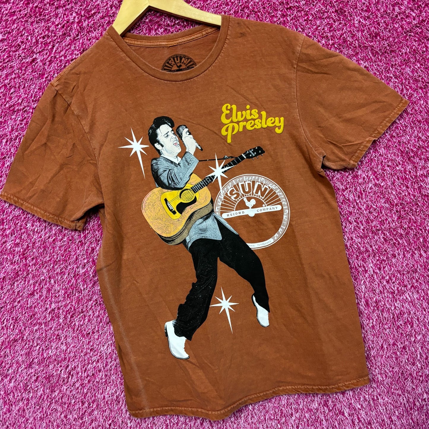 Elvis Presley The King of Rock n Roll Sun Record Company Rock Tee S
