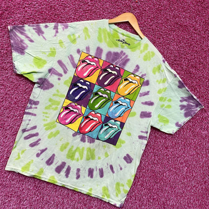 The Rolling Stones Hot Lips Pop Art Rock Tie Dye XL