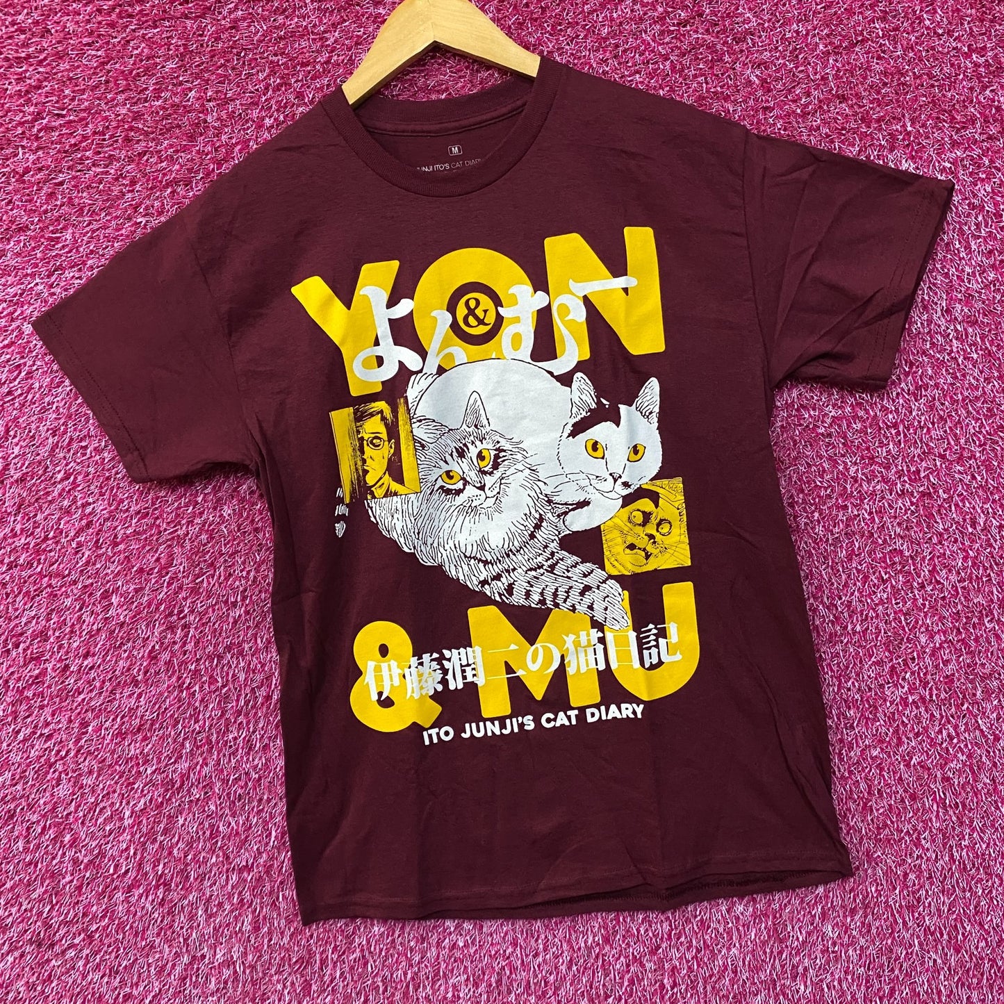Junji Ito's Cat Diary Yon & Mu Portrait Manga T-Shirt Medium