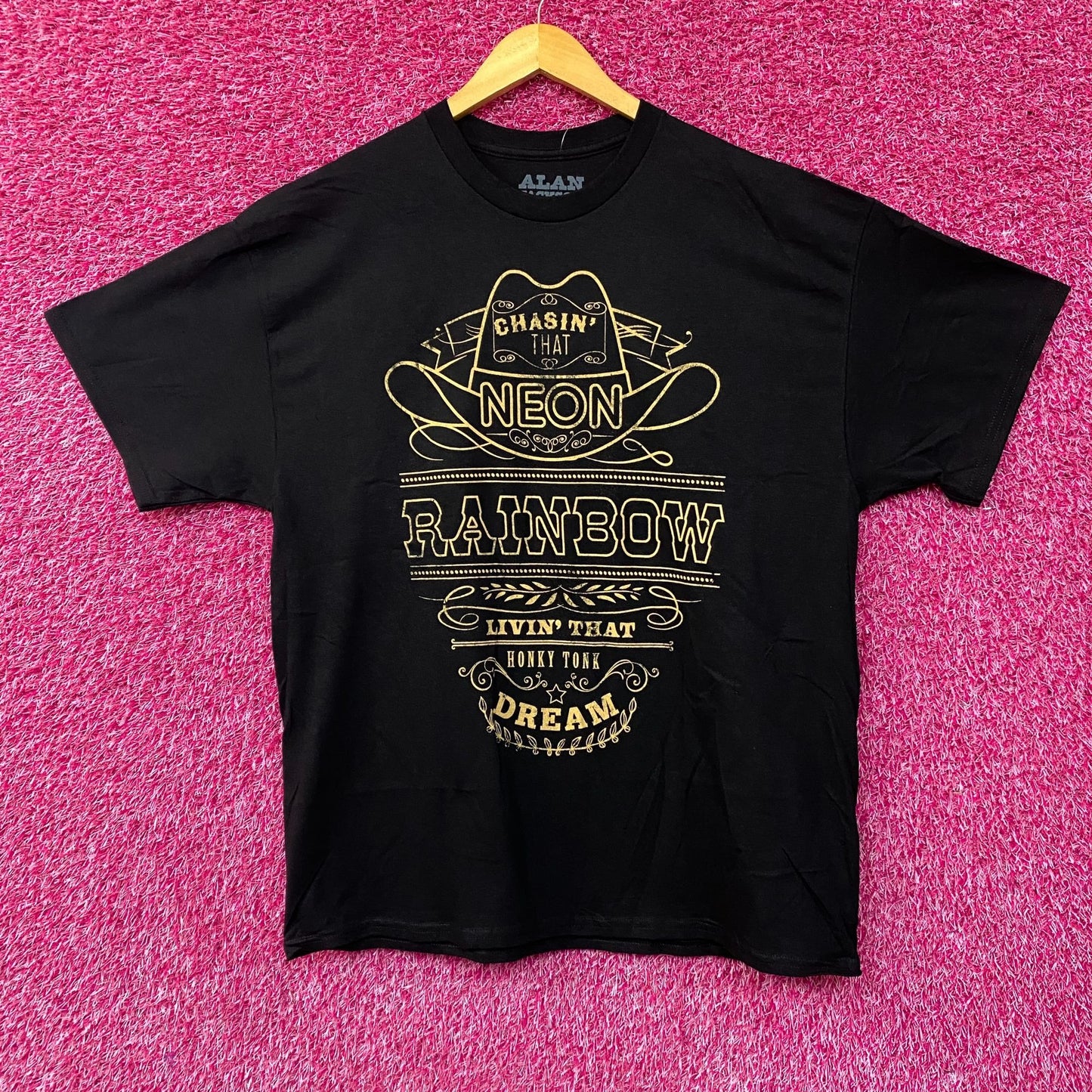 Alan Jackson Chasin That Neon Rainbow Graphic T-Shirt XL