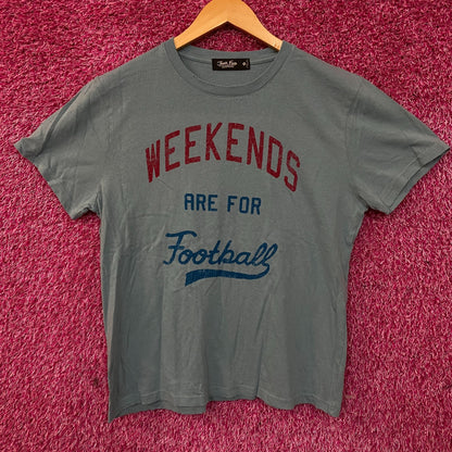Junk Food Clothing Weekends are For Football Blue Tee size Medium