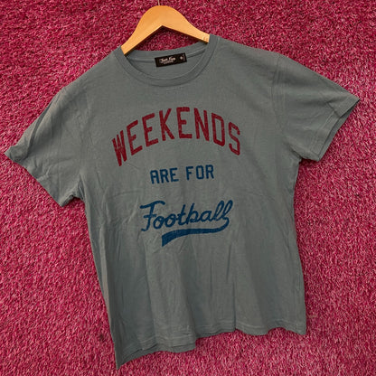 Junk Food Clothing Weekends are For Football Blue Tee size Medium