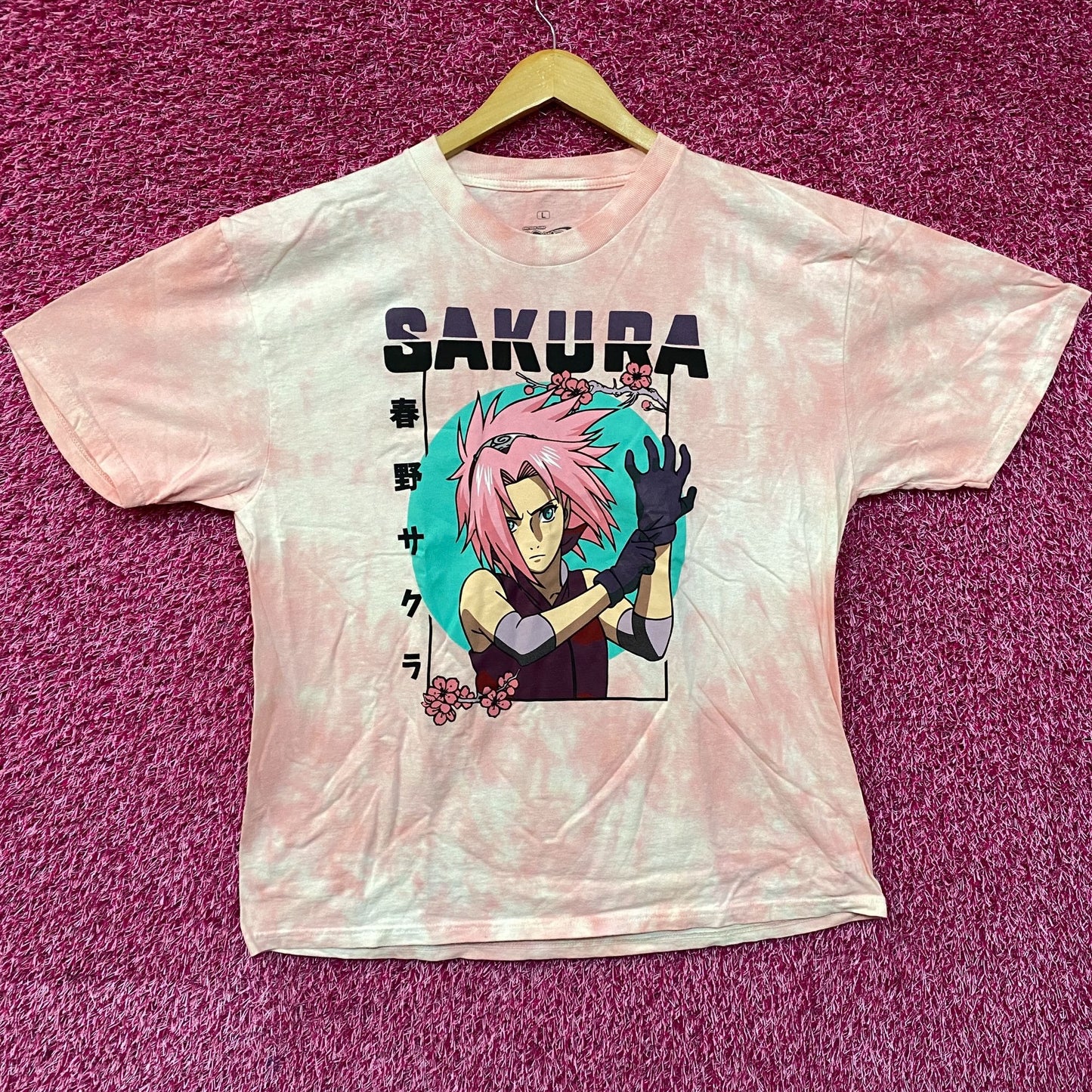 Ripple Junction X Naruto Shippuden Haruno Sakura Tie Dye Anime T-Shirt large
