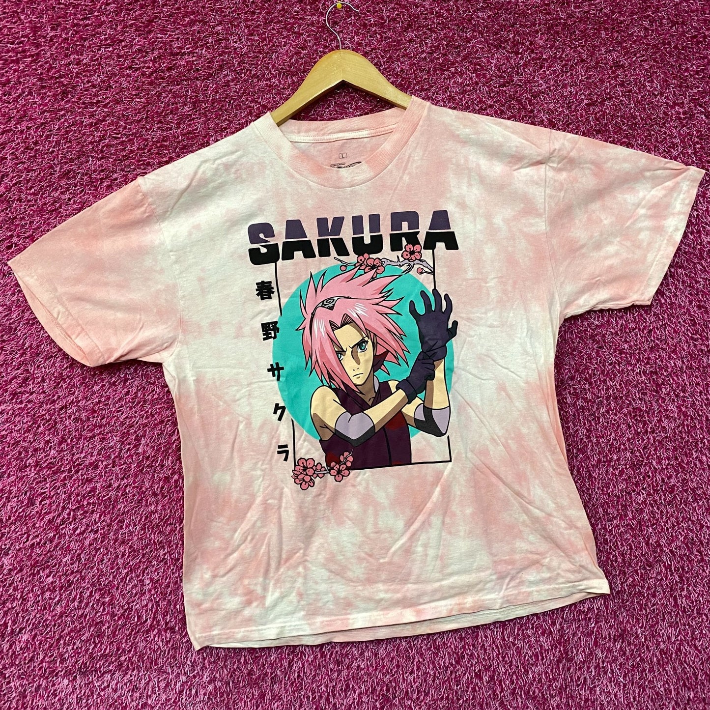 Ripple Junction X Naruto Shippuden Haruno Sakura Tie Dye Anime T-Shirt large