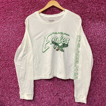 Junk Food Clothing NFL Philadelphia Eagles Touchdown Long Sleeve Cropped T-Shirt Large