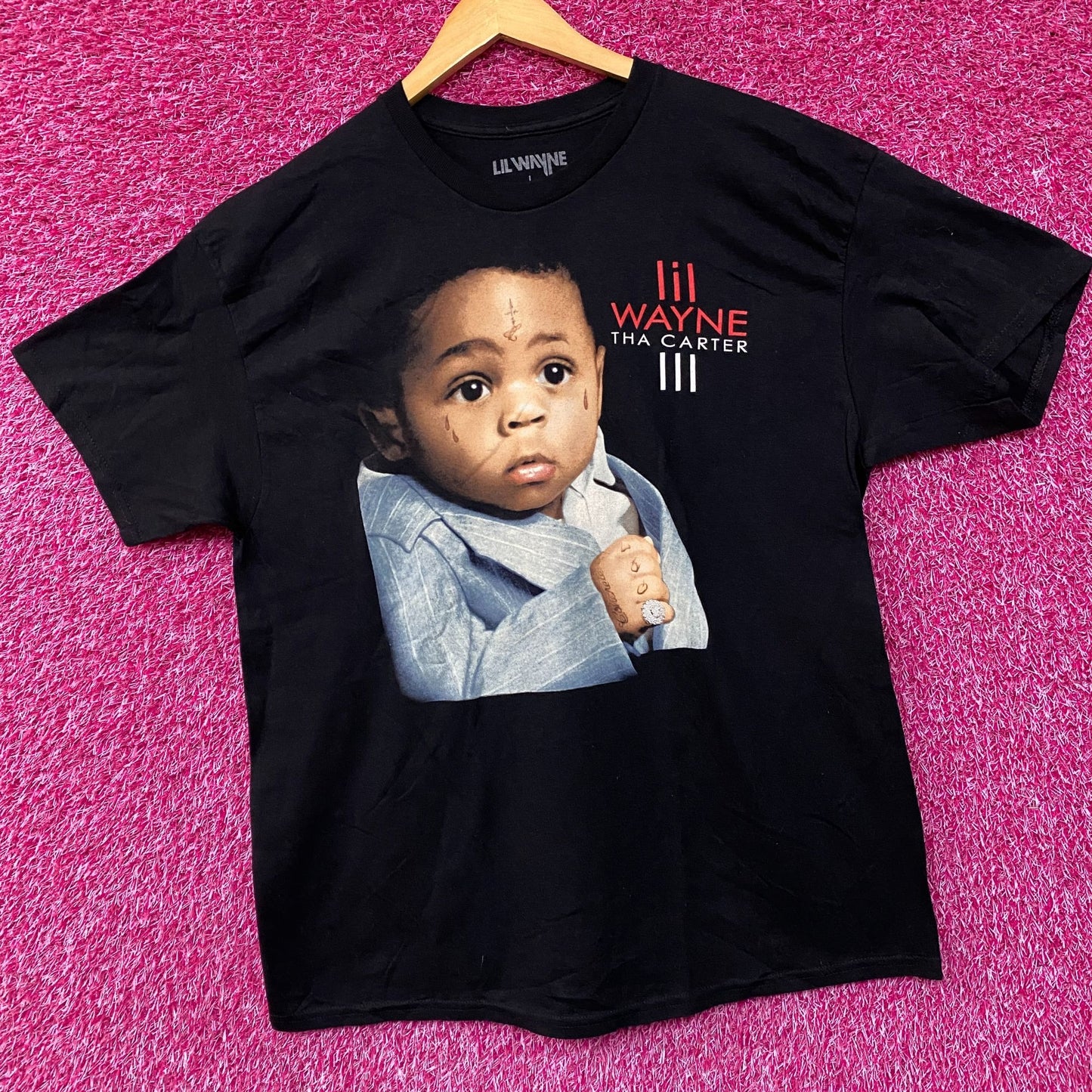 Lil Wayne Tha Carter III Double Sided Tracklist T-shirt size Large