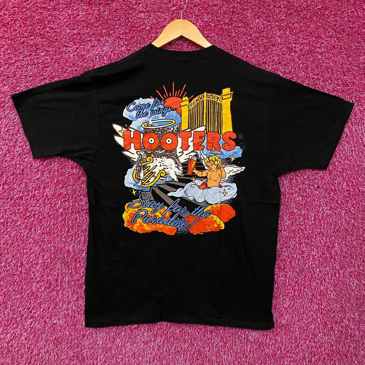 Hooters "Where Angels Get Their Wings!" Graphic T-Shirt 2XL