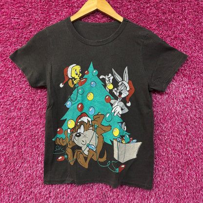 Bugs Bunny Tweety Bird Taz Looney Tunes Christmas Tee Small