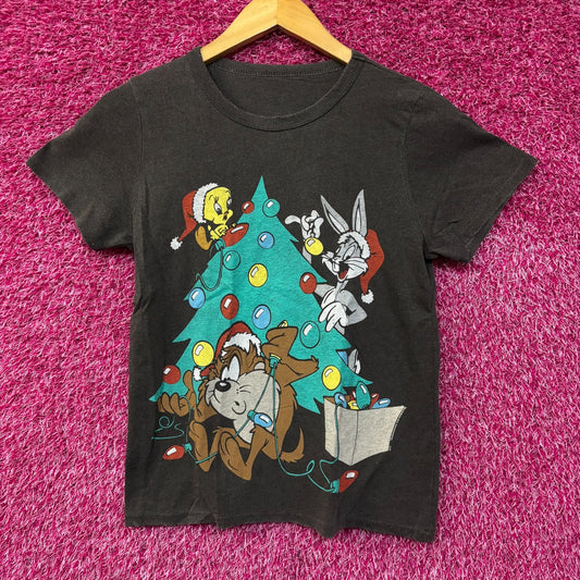 Bugs Bunny Tweety Bird Taz Looney Tunes Christmas Tee Small