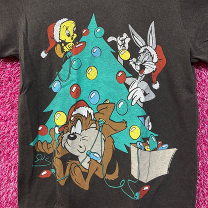 Bugs Bunny Tweety Bird Taz Looney Tunes Christmas Tee Small