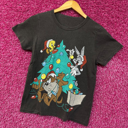 Bugs Bunny Tweety Bird Taz Looney Tunes Christmas Tee Small