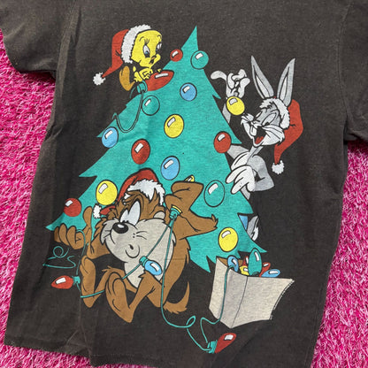 Bugs Bunny Tweety Bird Taz Looney Tunes Christmas Tee Small